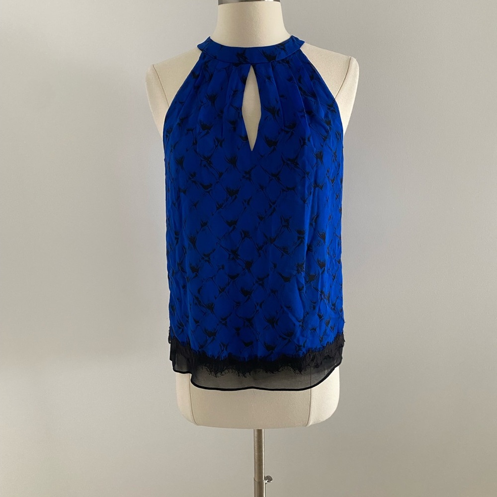 NWT Diane Von Furstenberg Elegant Blue Sleeveless Top